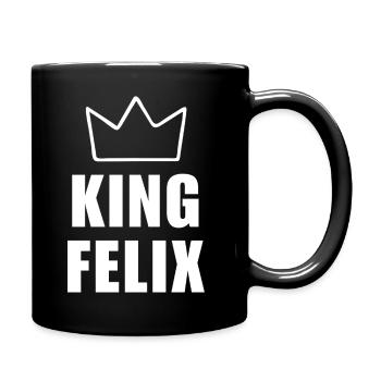 Felix Name mit Buchstabe F - King Crown Hemd - Tasse einfarbig - Schwarz - Rechts