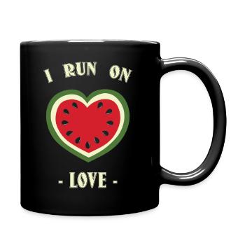 I RUN ON LOVE (FOR PALESTINE) - Full Colour Mug - black - Right