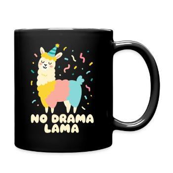 Lama drôle avec chapeau de fête et dicton - Mug uni - noir - Droite