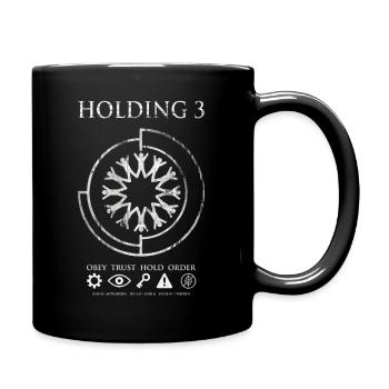 Holding 3 – Dystopian Sci-Fi Emblem Design - Full Colour Mug - black - Right