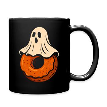 Ghost Donut Halloween Motif - Full Colour Mug - black - Right