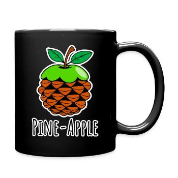 Pin-Pommier, Pomme de pin, Pomme, Ananas, Fruit - Mug uni - noir - Droite