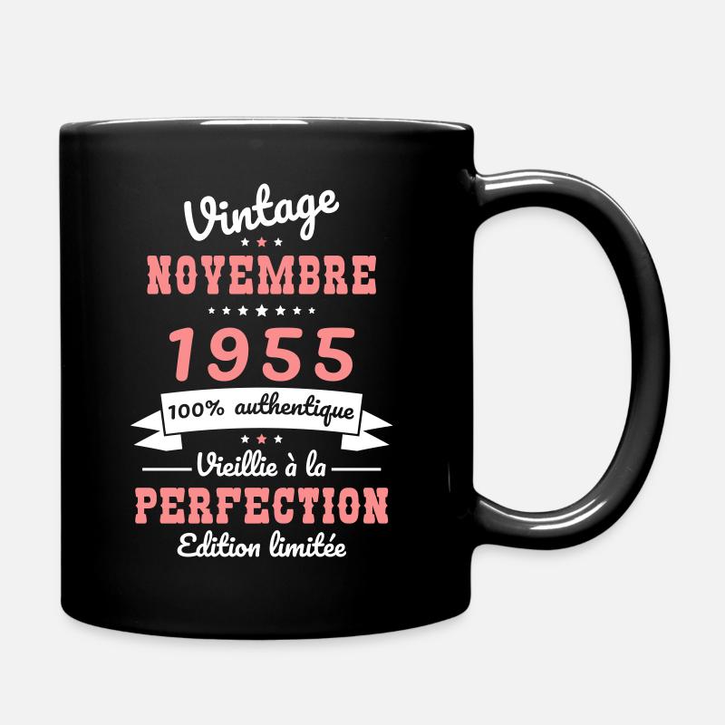 Anniversaire 70 ans - Vintage - Novembre 1955 - Mug uni - noir