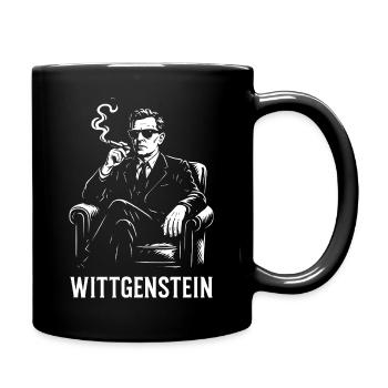 Wittgenstein philosopher Silhouette Smoking - Full Colour Mug - black - Right