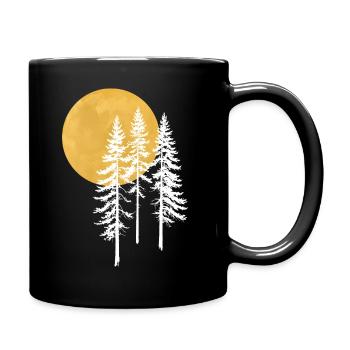 Silhouette de pins ensoleillés - Mug uni - noir - Droite