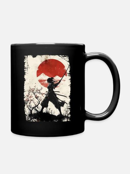 Japan vintage samurai - Tasse einfarbig - Schwarz