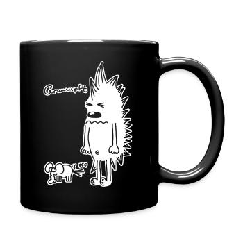 Hérisson et éléphant – Motif de dessin animé d’animal amusant - Mug uni - noir - Droite