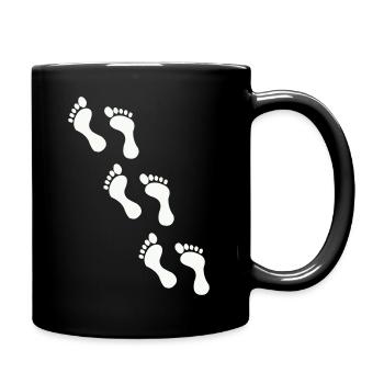 Small footprints on black - Full Colour Mug - black - Right