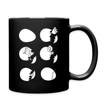 Discovering the world or not (white) - Full Colour Mug - black - Right