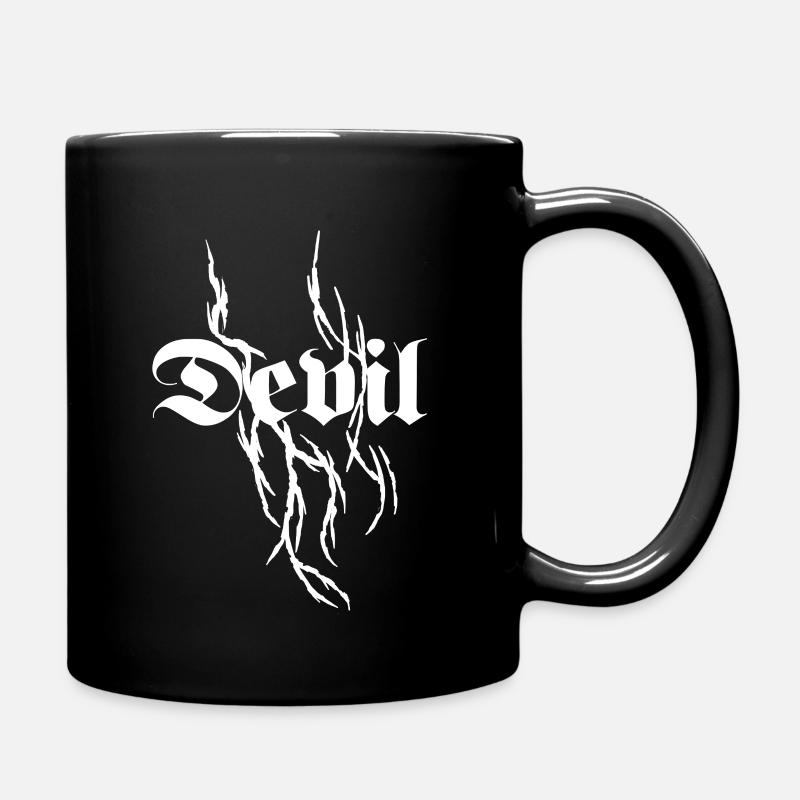 Demonic Vines Gothic Font, Devil Streetwear - Mug uni - noir