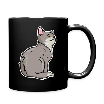 Dessin de chat - Mug uni - noir - Droite