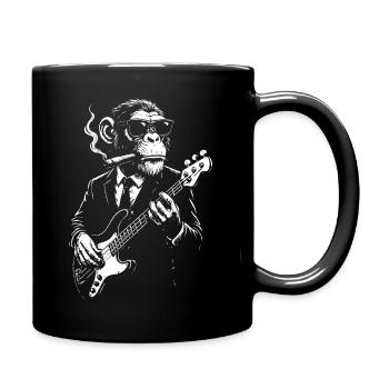 Rockin Monkey fumant un cigare dans un costume élégant - Mug uni - noir - Droite