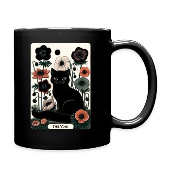 Void Cat in Bloom Tarot - Full Colour Mug - black - Right