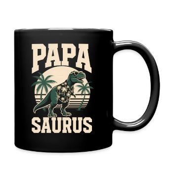 Papa Saurus Rex dinosaure Cadeau de fête des pères - Mug uni - noir - Droite