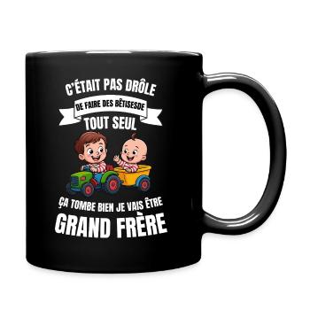 Humor announcement future big brother baby - Full Colour Mug - black - Right