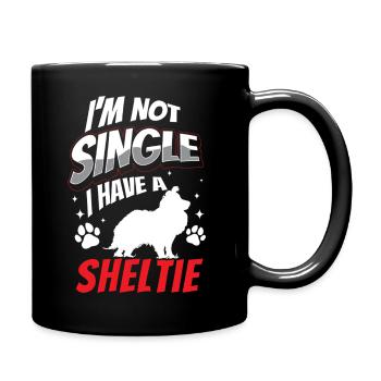 Sheltie not single Shetland Sheepdog - Full Colour Mug - black - Right