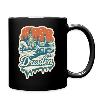 Dresde dans la magie de l’hiver enneigé - Mug uni - noir - Droite