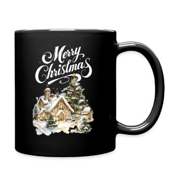 Winter Village Christmas Dream Scene - Full Colour Mug - black - Right
