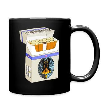 Heart Flaming Cigarette Box - Full Colour Mug - black - Right