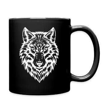 Wolf Wölfe T-shirt Geschenk zum selbst gestalten - Tasse einfarbig - Schwarz - Rechts
