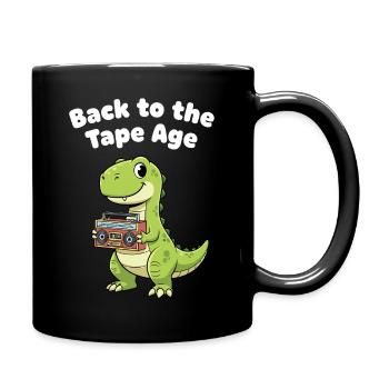Dino Retro Tape Era - Full Colour Mug - black - Right