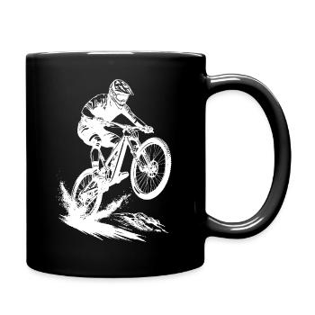 Energetic Mountain Bike Art Cyclist - Full Colour Mug - black - Right