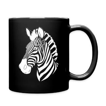 Zebra Zebrakopf T-shirt Geschenk - Tasse einfarbig - Schwarz - Rechts
