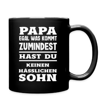Lustiges Vatertag Geschenk Papa Bier - Tasse einfarbig - Schwarz - Rechts