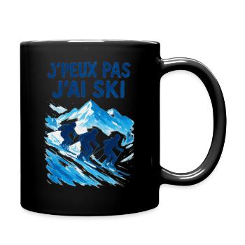 Humour Montagne J'peux Pas J'ai Ski Neige - Mug uni - noir - Droite