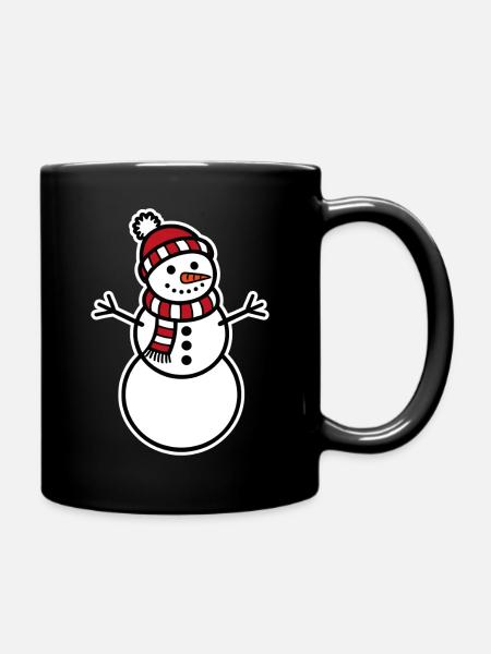 Schneemann - Tasse einfarbig - Schwarz