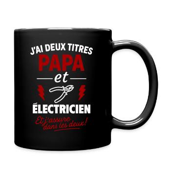 Vater-Elektriker-Weihnachts-Vatertagsgeschenk-Idee - Tasse einfarbig - Schwarz - Rechts