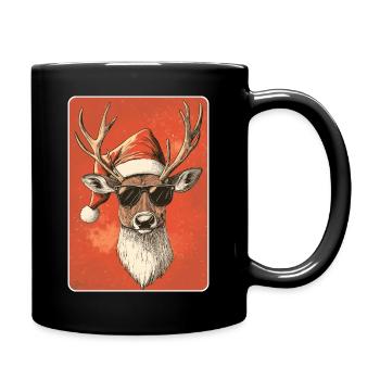 Reindeer Deer Antlers Reindeer Vintage Christmas - Full Colour Mug - black - Right