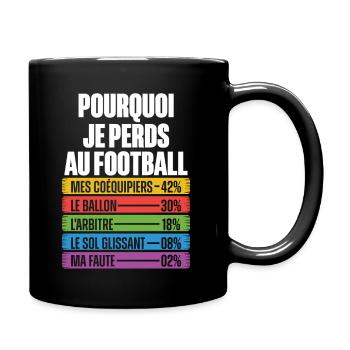 Les Raisons Drôles de Perdre Humour Coach Football - Mug uni - noir - Droite