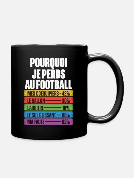 Les Raisons Drôles de Perdre Humour Coach Football - Mug uni - noir