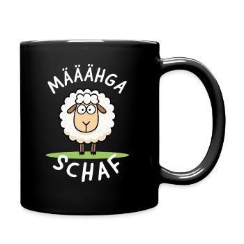 Määähga Schaf – Süßes Schafe Wortspiel - Tasse einfarbig - Schwarz - Rechts