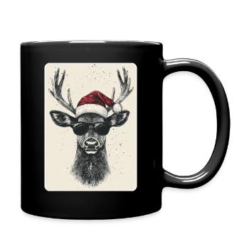 Reindeer Deer Antlers Reindeer Vintage Christmas - Full Colour Mug - black - Right