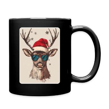 Reindeer Deer Antlers Reindeer Vintage Christmas - Full Colour Mug - black - Right