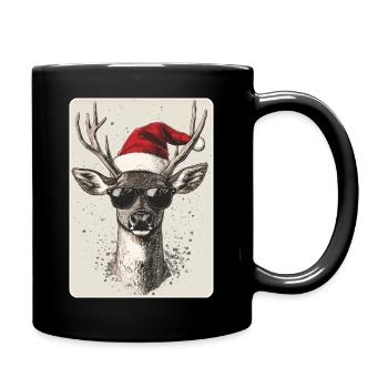 Reindeer Deer Antlers Reindeer Vintage Christmas - Full Colour Mug - black - Right