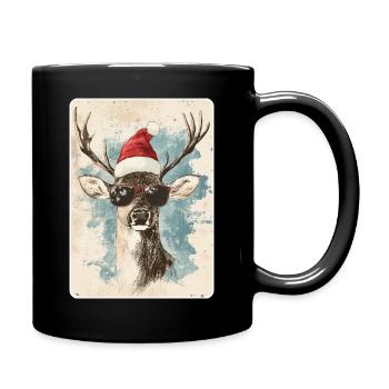 Reindeer Deer Antlers Reindeer Vintage Christmas - Full Colour Mug - black - Right