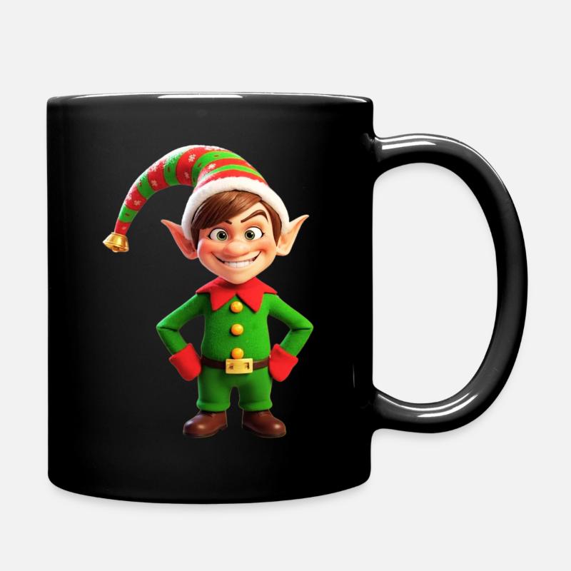Weihnachtself Festlook - Tasse einfarbig - Schwarz
