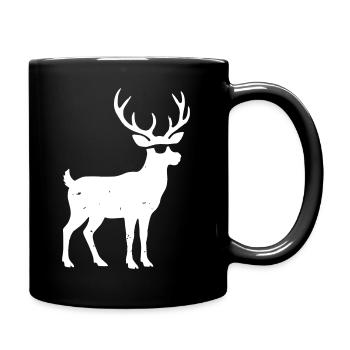 Lunettes de soleil renne cool Vector grunge - Mug uni - noir - Droite