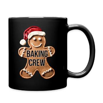Baking Crew Gingerbread Man Christmas Baking - Full Colour Mug - black - Right