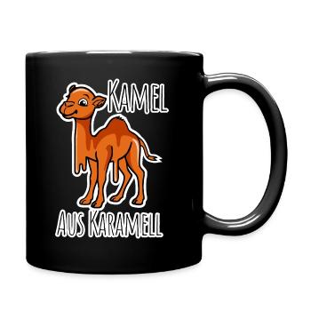 Karamell Kamel - das lustig süße Kamel schmilzt! - Tasse einfarbig - Schwarz - Rechts