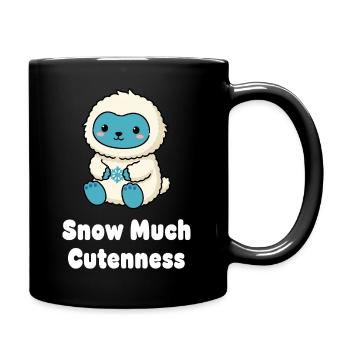 Cuddly snow bear in fluffy costume - Full Colour Mug - black - Right
