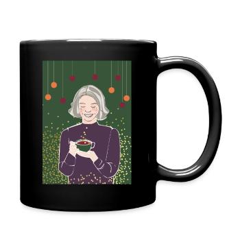 Glühwein - Tasse einfarbig - Schwarz - Rechts