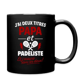Papa Padelist Gift Christmas Father's Day - Full Colour Mug - black - Right