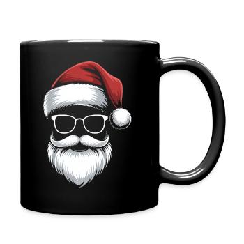Santa glasses with beard & cap - Full Colour Mug - black - Right