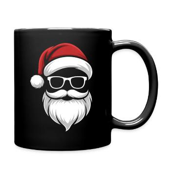 Santa with Beard & Glasses – Retro Christmas - Full Colour Mug - black - Right