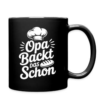 Grandpa bakes it nicely - Full Colour Mug - black - Right
