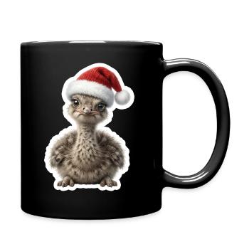 Poussins d’autruche confus en fièvre de Noël - Mug uni - noir - Droite